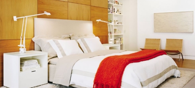 contemporary-bedroom-design-bed sides-delightfull-lamp-lighting-foscarini