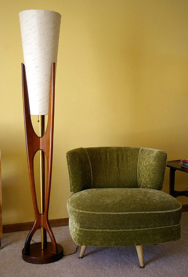 Mid century modern style with floor lamps
