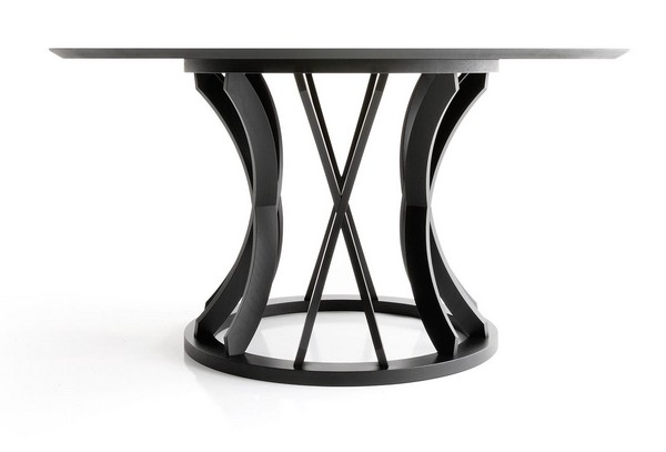 black dining table