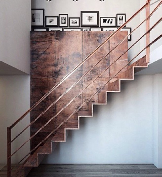 copper stair case