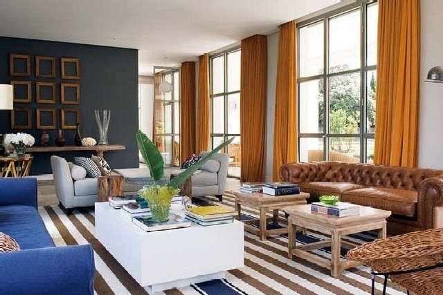 15 rugs for your home ideas White Blue and Brown Striped Rug