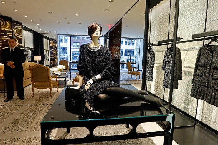 Excentric Interiors by P. Marino  (Boston,  MA,  12/02/13) New Chanel store openning on Newbury St in Boston. on Monday,  December 2,  2013.  Staff Photo by Nancy Lane