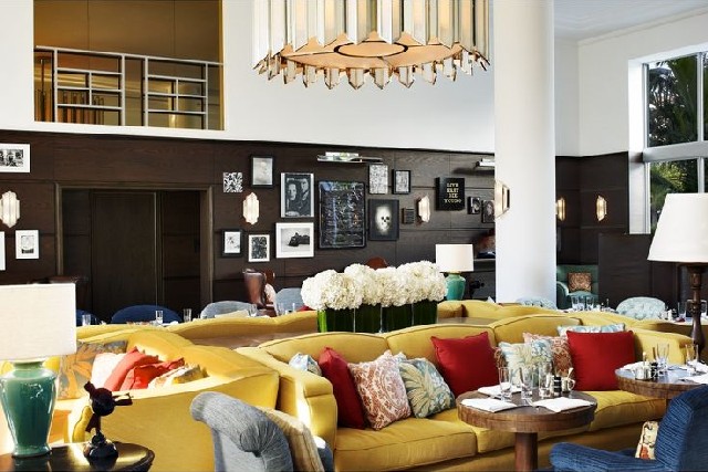 Mid-century Modern Home Design Ideas by MARTIN BRUDNIZKI  Soho Beach House Hotel Lobby Seating Area