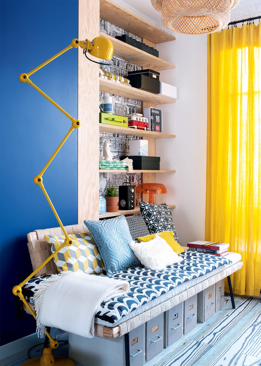 home design ideas A modern apartment design featuring pop colors