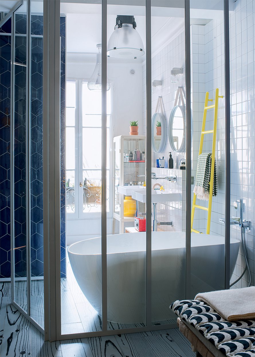 home design ideas A modern apartment design featuring pop colors