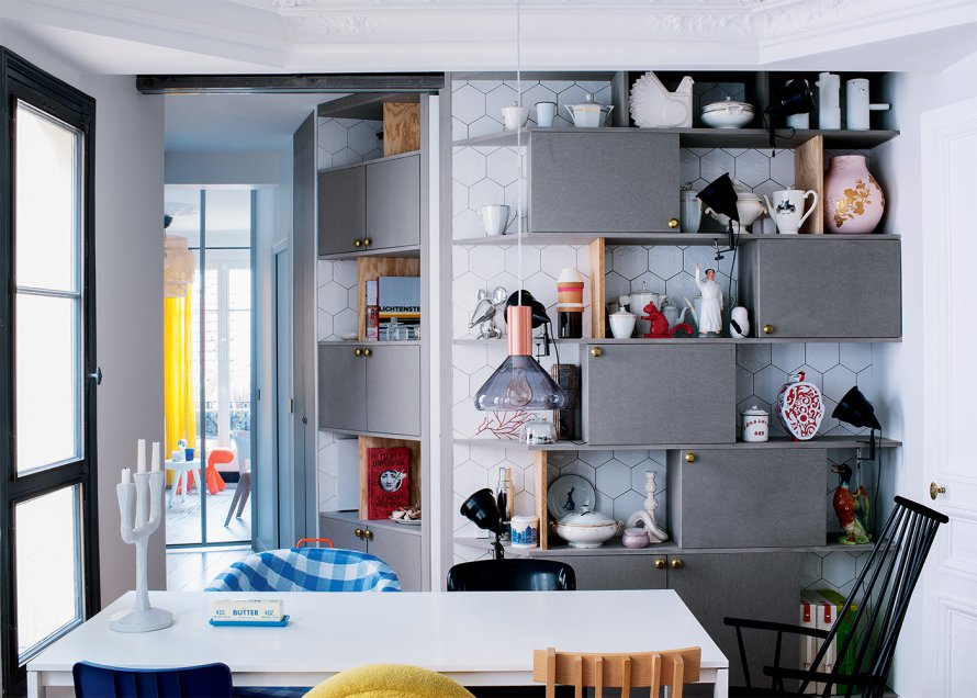 home design ideas A modern apartment design featuring pop colors