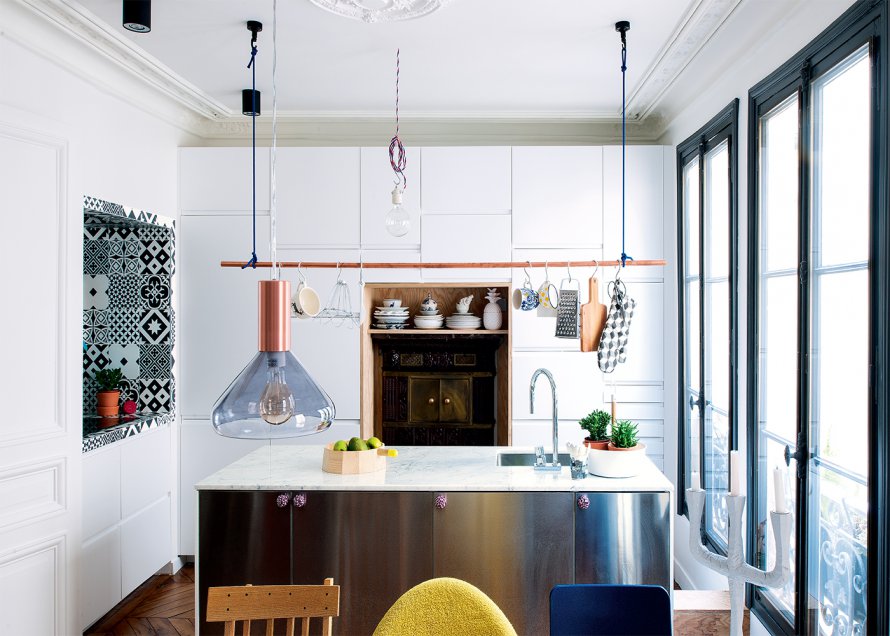 home design ideas A modern apartment design featuring pop colors