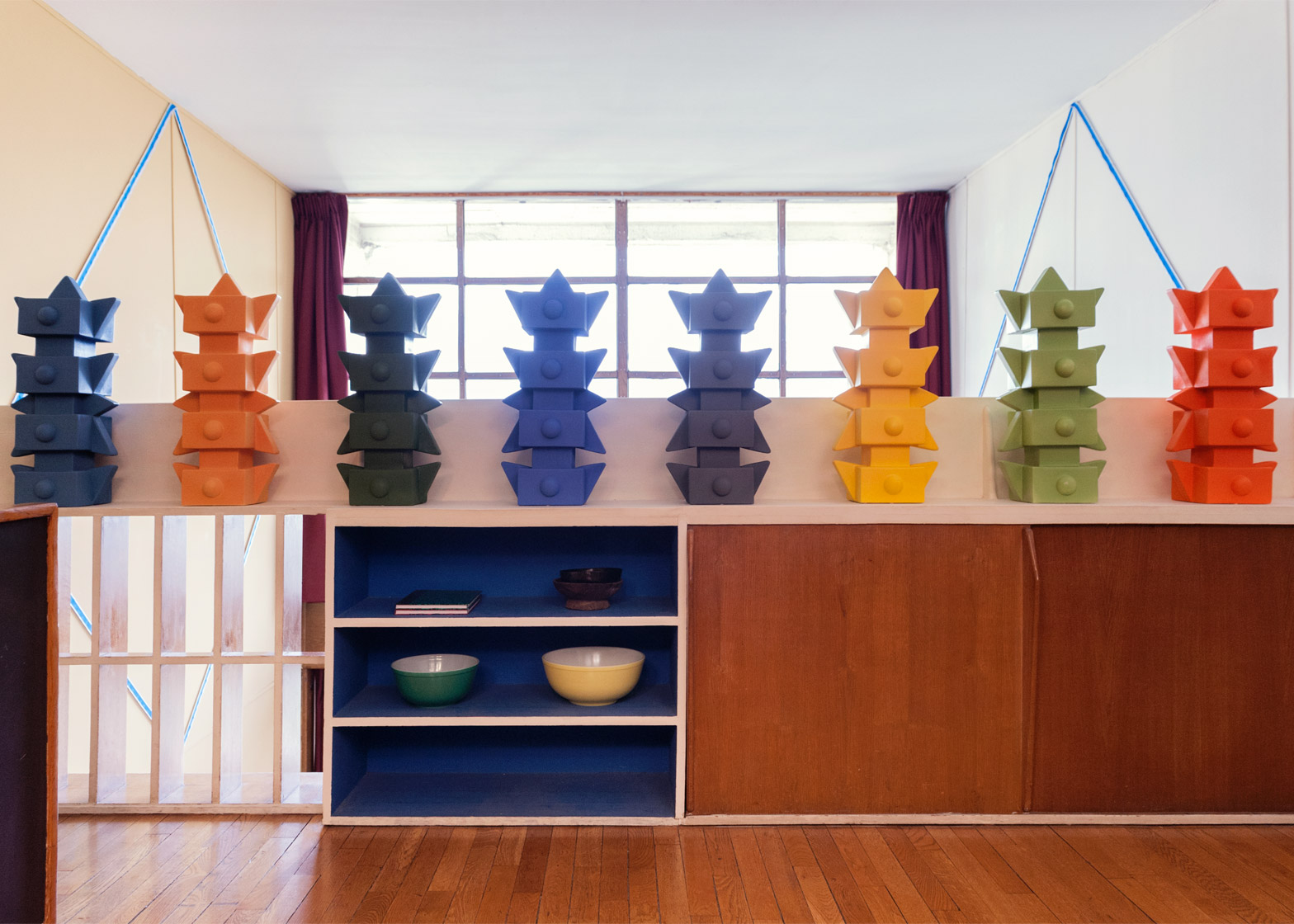 Cool apartment with different color combinations by Mendini