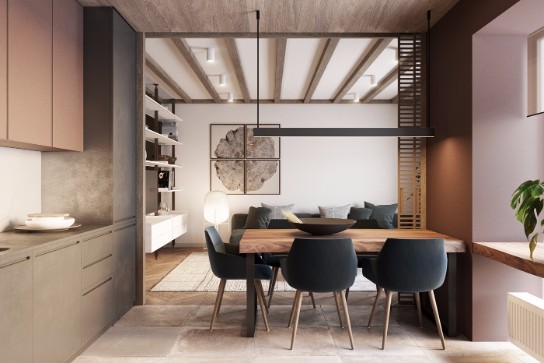 Discover a Contemporary Apartment with Wood Details