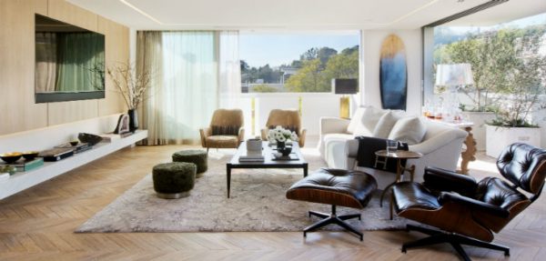 Image showcasing Home Design Ideas: Mid-century modern Los Angeles Apartment