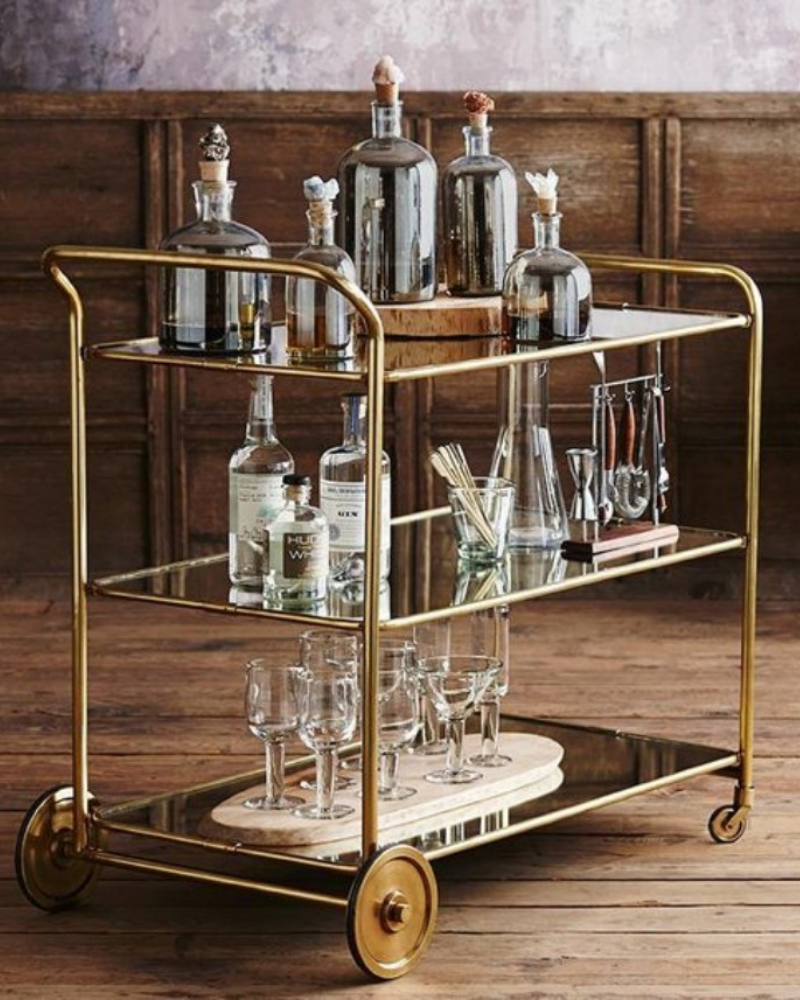 6 Best Bar Carts With Polished Brass For Your Mid-Century Home_4